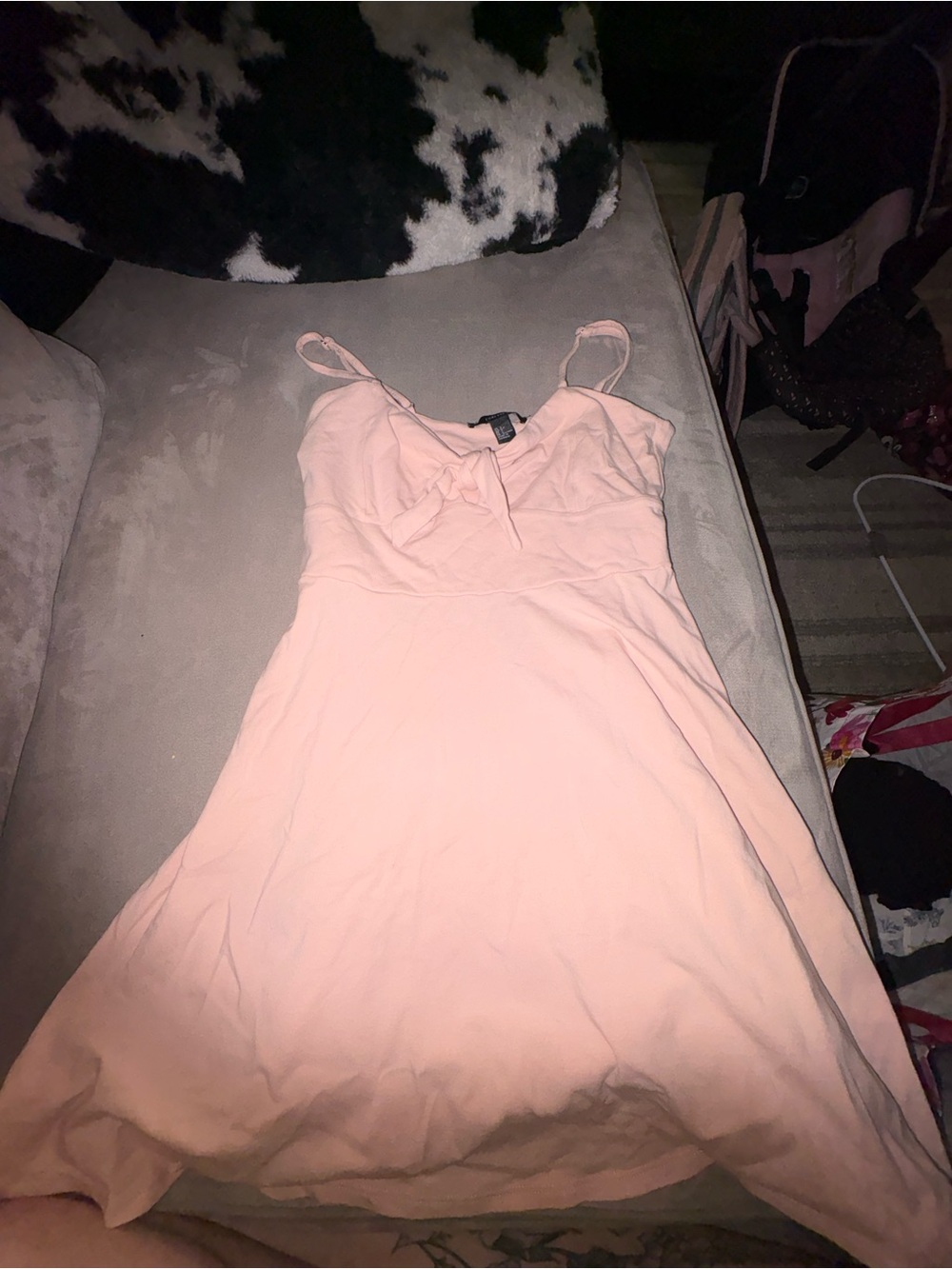 Forever 21 Light Pink Tie-Front Mini Dress